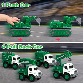 Fajiabao Transforming Robot Toys for 3 4 5 Year Old Boy 5 in 1 Transform Action Figures Set Building STEM City Car Toys for 4-6 Year Old Boys Girls Birthday Gifts