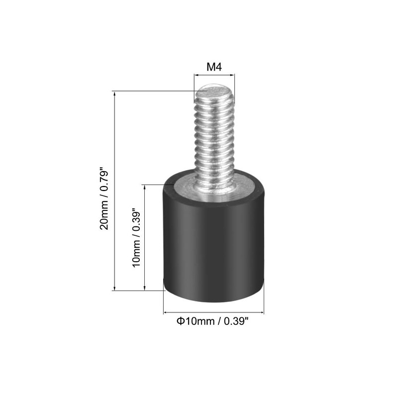 sourcing map 8pcs M4 Vibration and Damper Holder Rubber with