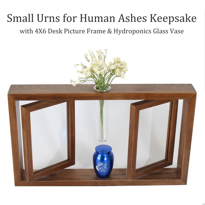 Contid Small Urn for Human Ashes and Memorial Picture Frame
