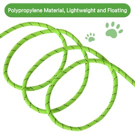 Vivifying Floating Long Dog Leash, 32ft Dog Training Leash for Swimming and Lake, Reflective Long Rope Lead with Soft Handle for Outside, Yard, Camping, Hiking and Beach (Green)