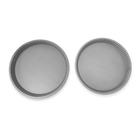 Samuel Groves 12" Fluted Round Quiche Flan Tart Tin Pan Twin Pack Superior Double Coated Non Stick Made in England (12")