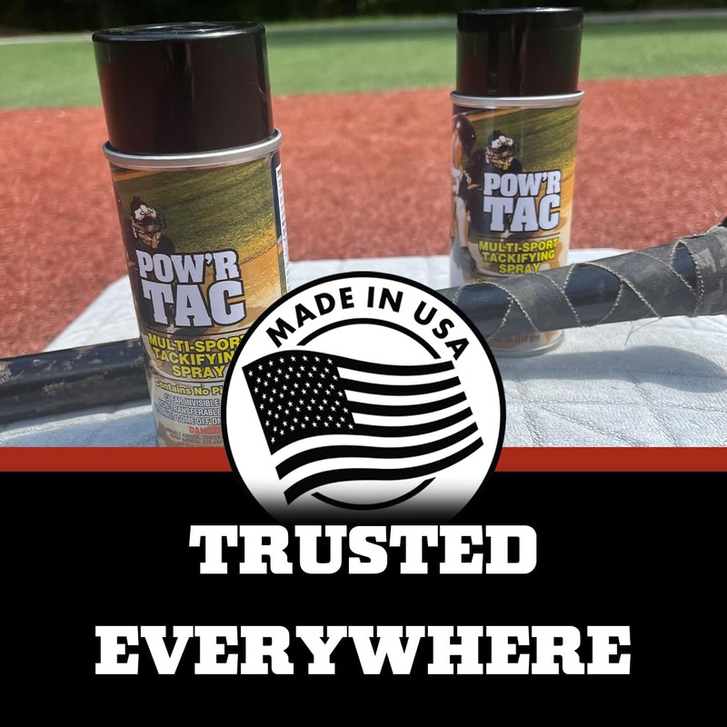 Pow’r Tac Grip Spray Adhesive for Sticky Baseball Bat Grips,
