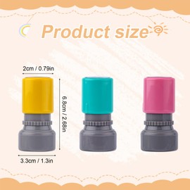 3pcs Wish You All The Best Stamp, Self-Inking Colorful Stationery Stamp Server Stamps for Checks Self Ink Flash Stamp Set for Service Work (Pink, Green, Yellow)