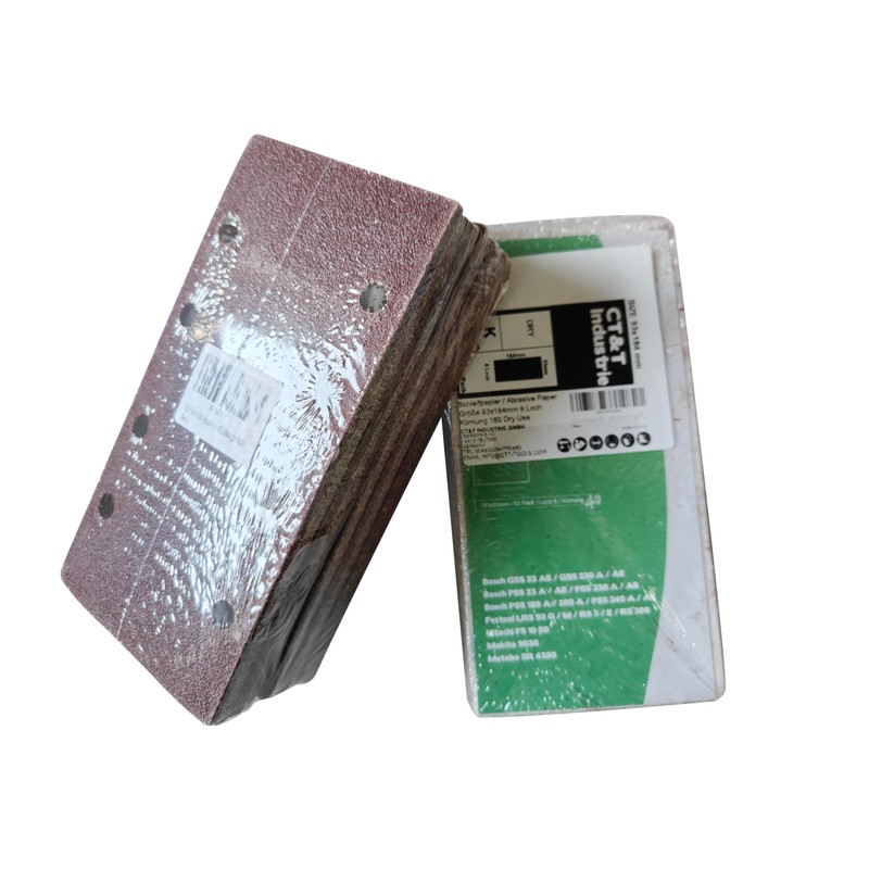 Pack of 20 Sheets of Sandpaper 93 x 184 mm