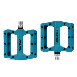 BIKEIN PRO MTB Pedals Mountain Bike Pedals 9/16" Lightweight Non-Slip Nylon Fiber Bicycle Platform Flat Pedals for Road MTB BMX Blue