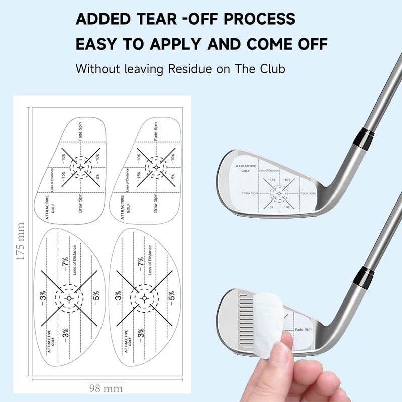 ATTRACTIVE Golf Impact Tape Set, 200 Pcs Club Impact Stickers