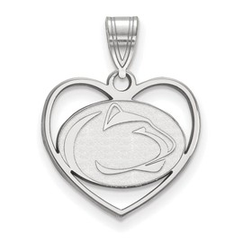 LogoArt Logo Art Sterling Silver Penn State Nittany Lions Pendant in Heart