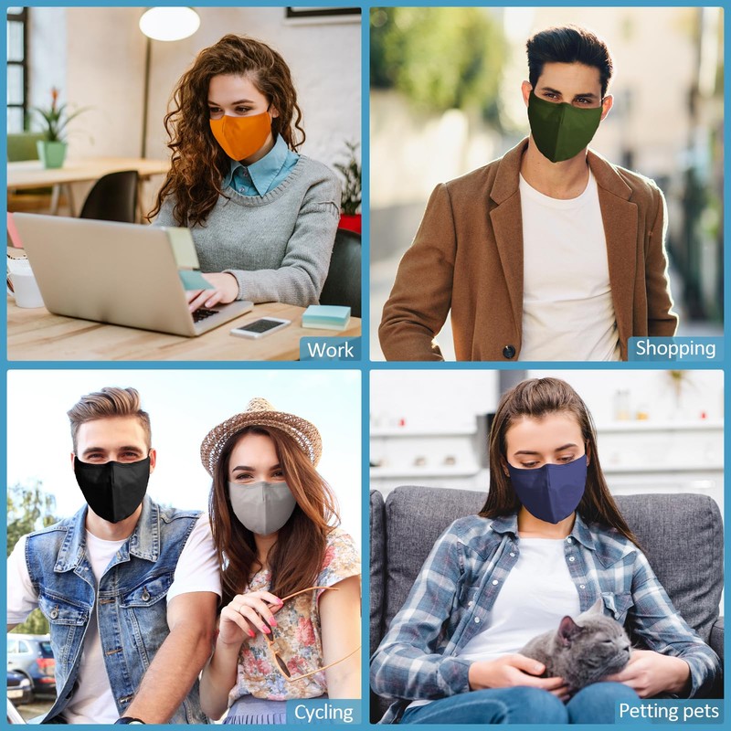 18 Pack Reusable Cloth Face Masks Washable Cotton Face Mask