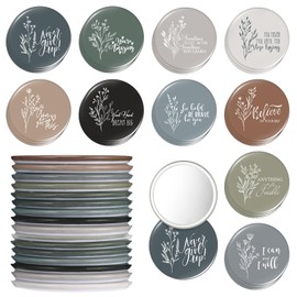 Kigley 30 Pcs Inspirational Compact Mirror Bulk Employee Appreciation Gifts 2.76'' Mini Portable Pocket Mirror Bulk for Team Women Nurse Boss Gift
