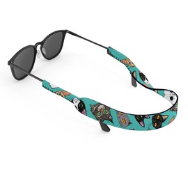 WIRESTER Fashion Eyeglasses Strap, Floating Sunglass Holder Strap, Safety Flexible Neoprene Eyewear Retainer for Men Women - Cat Faces Pattern