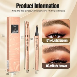 2 Augenbrauenstifte mit Pinsel, dunkel- und hellbraun, wasserfester Augenbrauenstift, 2-in-1 Microblading-Augenbrauenstift mit zwei Enden,einfache Erstellung natürlicher Augenbrauenfarben(Einzelkopf)