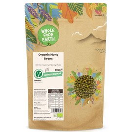 Wholefood Earth Organic Mung Beans 500g GMO Free | Vegan | High Fibre | High Protein | Certified Organic