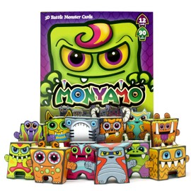 Box Buddies Monyamo - Pack of 12 Monster Paper Toy Cards - Paper Craft for Kids, Party Bag Fillers, Pocket Money Toys
