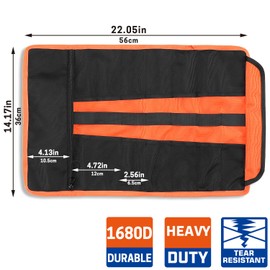 WISEPRO Tool Roll Bag, 13 Pockets Tool Organizer Pouch Wrench Screwdriver Pliers Storage Bag, Tool Roll Up Bag for Electrician Mechanic Carpenter