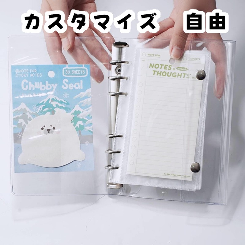 JUNXINHENGFA Seal Pad, Transparent, A6, Includes 20 Refills, Girls, Clear