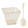I00000 100 Pack Small Plastic Dessert Cups with Mini Spoons