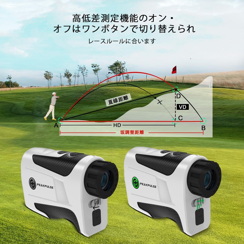 PEAKPULSE Golf Distance Meter, 33.8 ft (1,000 m) / 1093