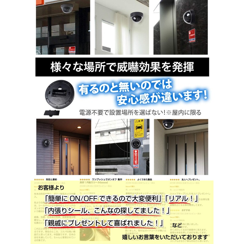 Co-Goods Dummy Camera (2 Pieces) Security Stickers Waterproof/Lightproof (1 Inner