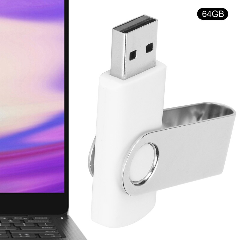 USB Flash Drive Candy White Rotatable Portable Storage Memory Stick