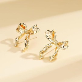 Aucuu Chunky Earrings, 18k Earrings Dupes for Women, Hypoallergenic Waterdrop Earrings, Hoop Earrings, Fashion Jewellery Earrings for Women and Girls Gifts, Copper