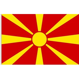 Macedonia Flag 90 x 150 cm - National Flag with Eyelets, Weatherproof and UV-Resistant