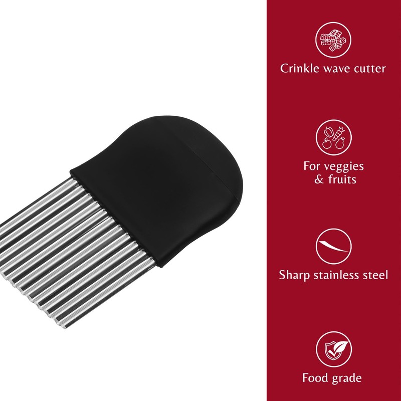 Innoteck Essentials Stainless Steel Crinkle Cutter - Ergonomic Handle -