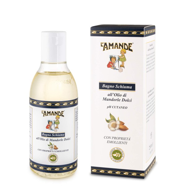 L'AMANDE - Shower Gel for Men and Women with Vitamin E and B and Mineral Salts, Shower Gel Cleansing Gel and Moisturising Body Care - Gentle and Natural Bubble Bath with Sweet Almond Oil 500
