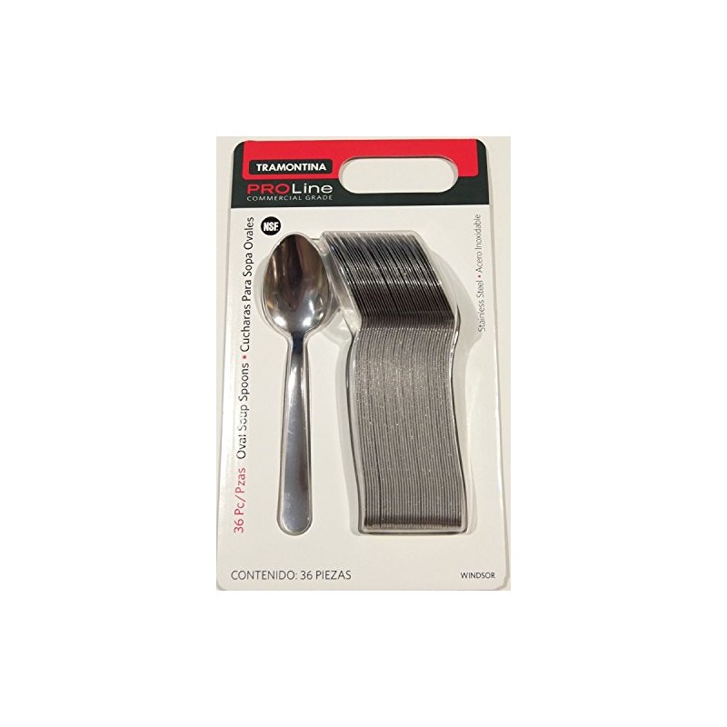 Tramontina Pro Line Commercial Grade Stainless Steel Oval Soup Spoon,