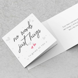 Sympathy Card | No words, just hugs Thinking of you Bereavement Condolences Simple Heartfelt of Cards
