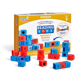 hand2mind Spanish Reading Rods Alphabet & Syllables, Word Building Activities, Alphabet Linking Cubes, Letter Blocks for Spelling, Learn Spanish for Kids, Spanish Classroom Must Haves
