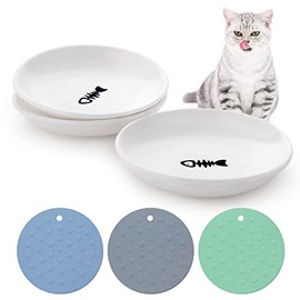 Platos de cerámica para gatos: cuencos de comida húmeda y seca, antiestrés y antideslizantes