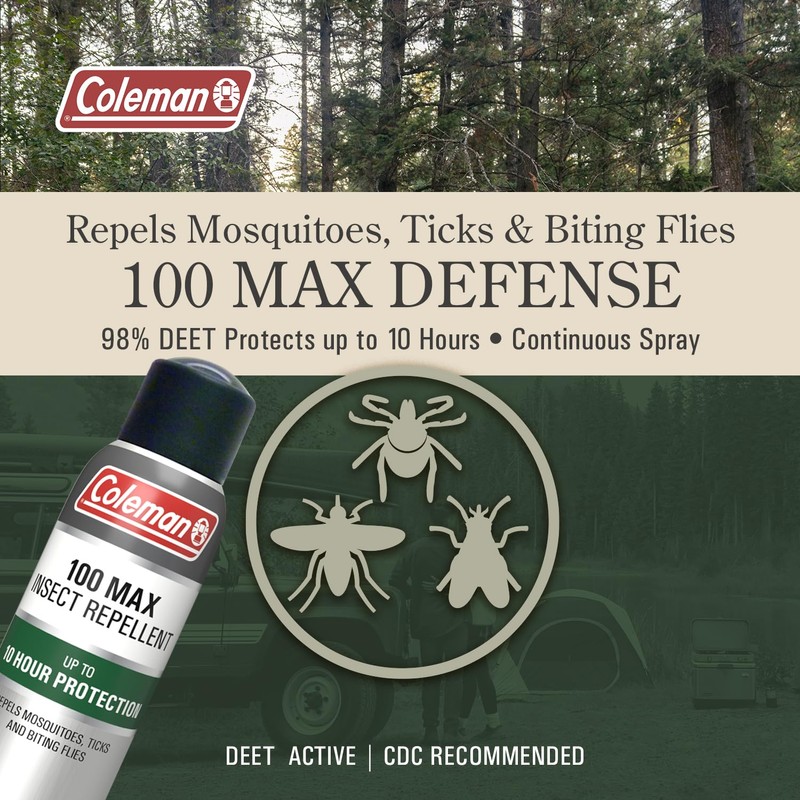 Coleman 100 Max 100% DEET Insect Repellent Spray - 4