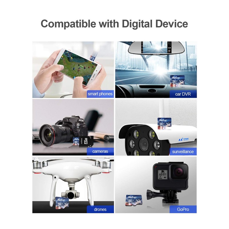 Netac 32GB Micro SD Card Micro Mini SD Card SDHC