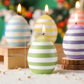 Conelist 5 Pcs Easter Eggs Candle Colorful Easter Candle Burning Spring Egg Shaped Candle Easter Votive Candle Gift Unscented for Easter Party Decorations Table Home Gift Spring Celebration(Streak)