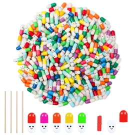 Sixfolo Pack of 400 Message Letters Capsule Colourful Letter Capsule with Smile Face Small Notes for Labelling in Capsules Empty Message Pills for Valentine's Day Birthday Wedding Advent Calendar