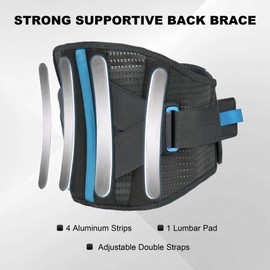 Back Brace For Lower Back Pain With Lumbar Pad, Back Support Brace For Men And Women With Dual Adjustable Straps, Back Brace For Lifting At Work For Herniated Disc, Sciatica, Scoliosis（S/M Fits 23.5"-29.5")