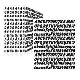 Llewyn 2010 Pieces 10 Sheets Letter Stickers,Self Adhesive Waterproof Vinyl Mailbox Numbers Stickers,Alphabet Decals for DIY,Window,Door,Sign,Bike,Car,Laptop,Scrapbook (Black, 1/2 Inch)