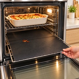 Reusable Nonstick Oven Liner Mat, PTFE Fiberglass Heat Resistant Protector for Ovens and Grills