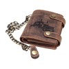 GREEN BURRY trifold wallet brown /biker