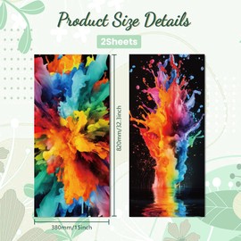 Peacoblue Wheelie Bin Stickers 2 Sheets Watercolor Explosion Sticky Dustbin Stickers Decals, 15in x 32in Waterproof Large Wraps for Trash Cans Bins Driveway Garden Outdoor Indoor Patio Decor