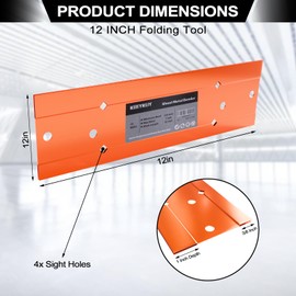 Kbiykuy Sheet Metal Bender Folding Tool, 12 Inch Hand Seamer for HVAC Ductwork, Roofing & Metal Panels, 3/8" & 1" Fold Depth, Heavy Duty Steel Brake with High-Visibility Orange Finish