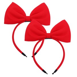 2 Pieces Of Red Bow Headband, Children'S Headband, Simple Sweet Headband, Hairstyle Accessories, Clothing Accessories