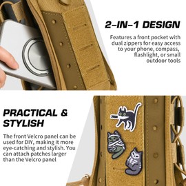 Ullnosoo Molle Water Bottle Holder, Water Bottle Pouch Attachment for Backpack, Adjustable Multi-Purpose Tactical Bag for 16 24 32 40 64 oz Adapted to Vest Belt Brown