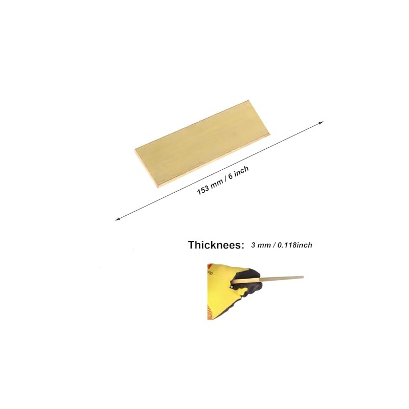 1/8" x 2" C360 Brass Flat BAR 6" Long Solid
