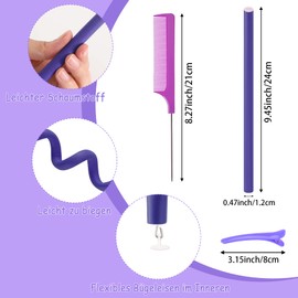 Papilot Curling Irons Flexible Hair Curlers without Heat Curling Irons for Girls Foam Hair Curler for Long Short Hair (Purple) Pack of 40