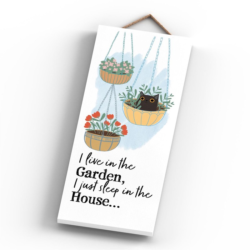 Global Designs I LIVE IN THE GARDEN CAT GARDNERS GIFT