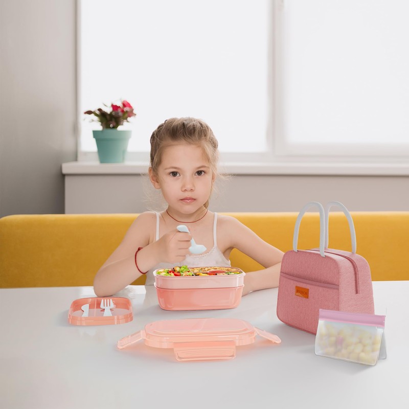 JBGOYON® Bento Lunch Box Set - 3 Stackable Containers for