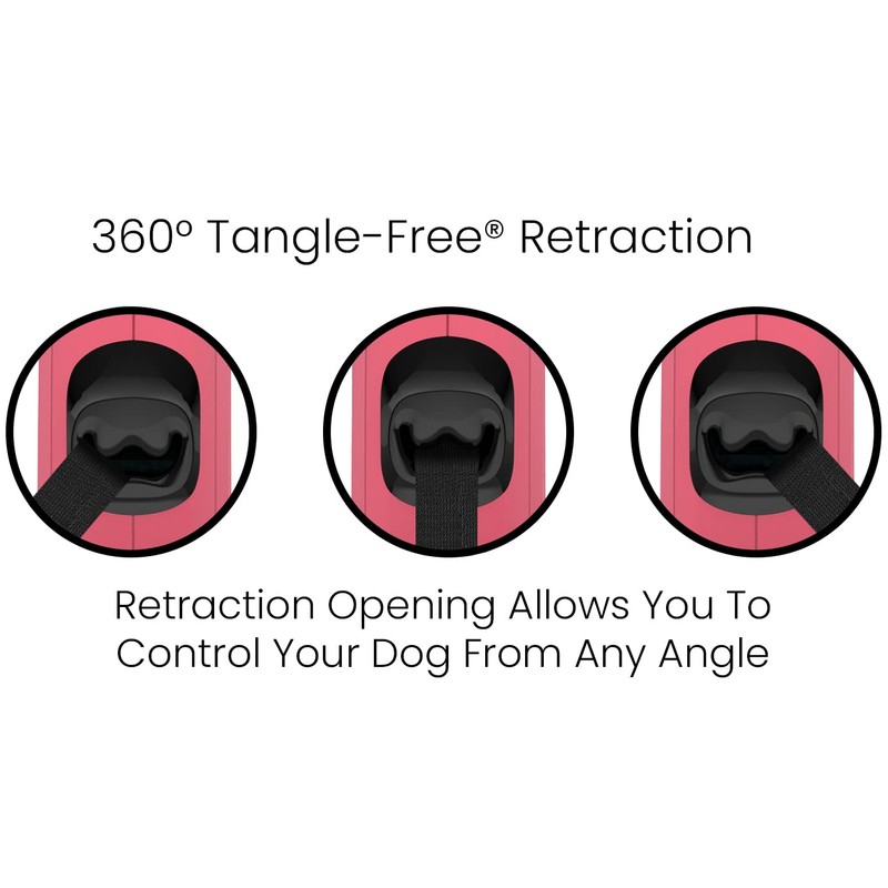 TUG Monochrome 360° Tangle-Free Retractable Dog Leash | 16 ft