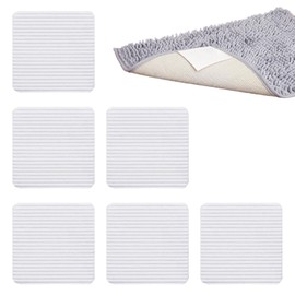 NyxSeat Pack of 6 Carpet Grippers, Square Carpet Padding, Carpet Non-Slip Mounting Stickers, Washable and Reusable, Suitable for Wooden Floors and Tile Floors (10 x 10 cm)