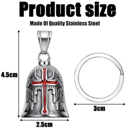 QZKJQDD Motorcycle Bell, 2 Pcs Guardian Bell for Motorbikes, Metal Alloy Motorbike Luck Riding Bell, Portable Biker Gifts for Outdoor, Guardian Riding for Motorcycle Riders (Black, Red)